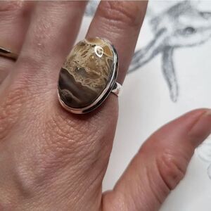 Plume Root Jasper Ring - Size 8